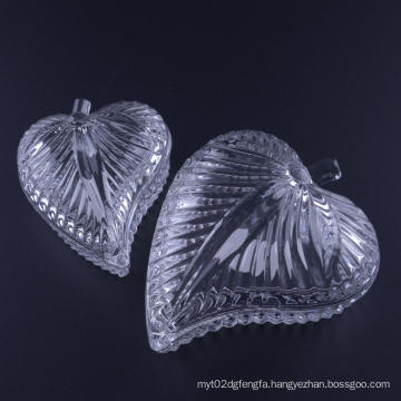 Hand Pressed Leaf Shaped Glass Jewelry Box